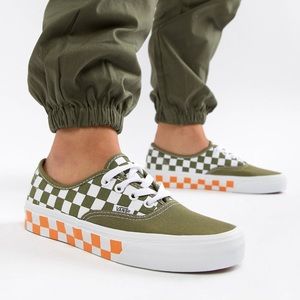 orange and checkered vans